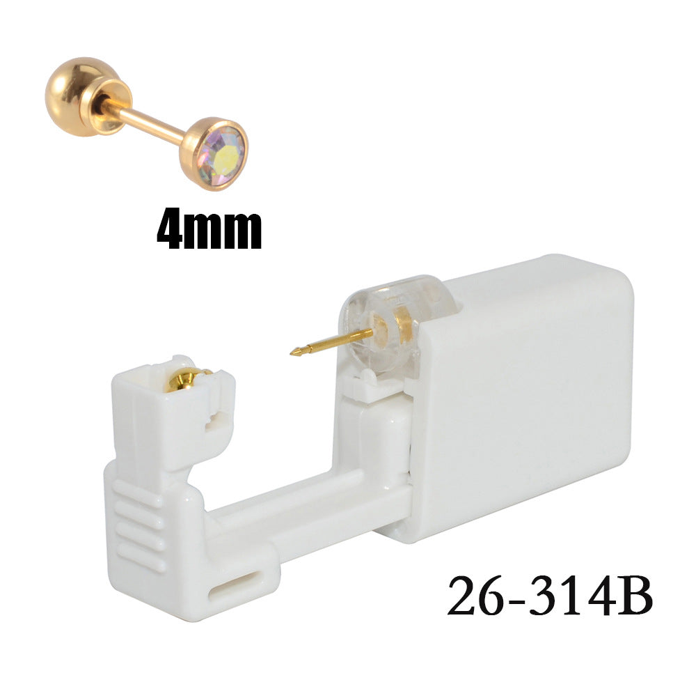 跨境无菌卡扣穿耳器二代一次性圆球底座打耳洞穿刺打耳枪316L耳钉