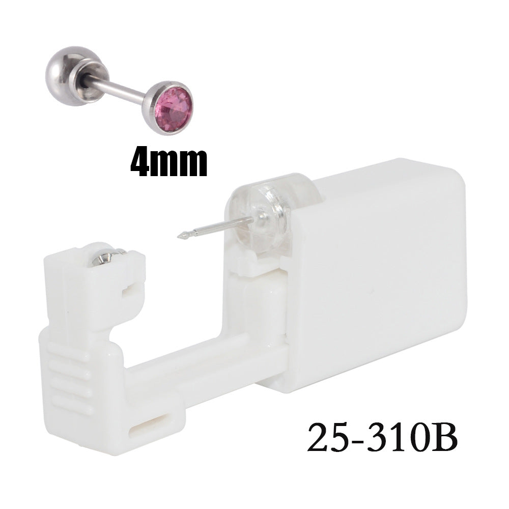 跨境无菌卡扣穿耳器二代一次性圆球底座打耳洞穿刺打耳枪316L耳钉