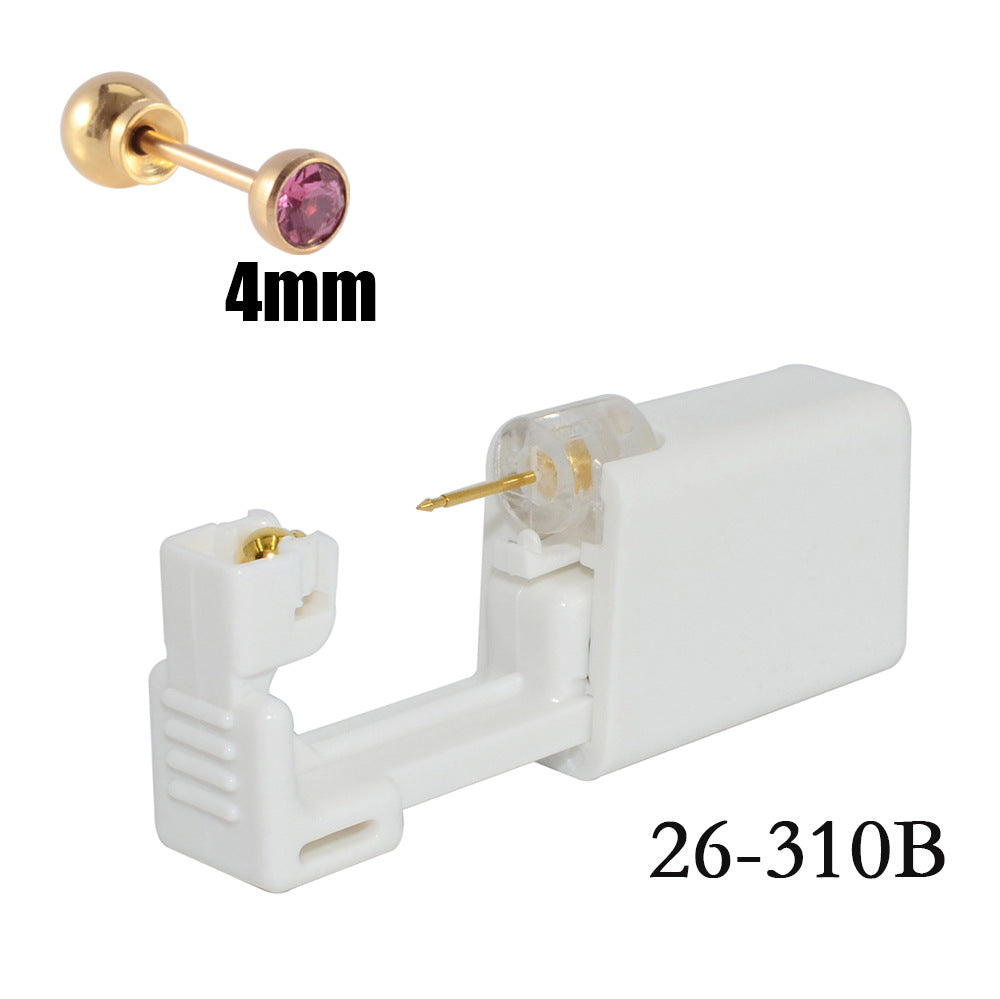 跨境无菌卡扣穿耳器二代一次性圆球底座打耳洞穿刺打耳枪316L耳钉