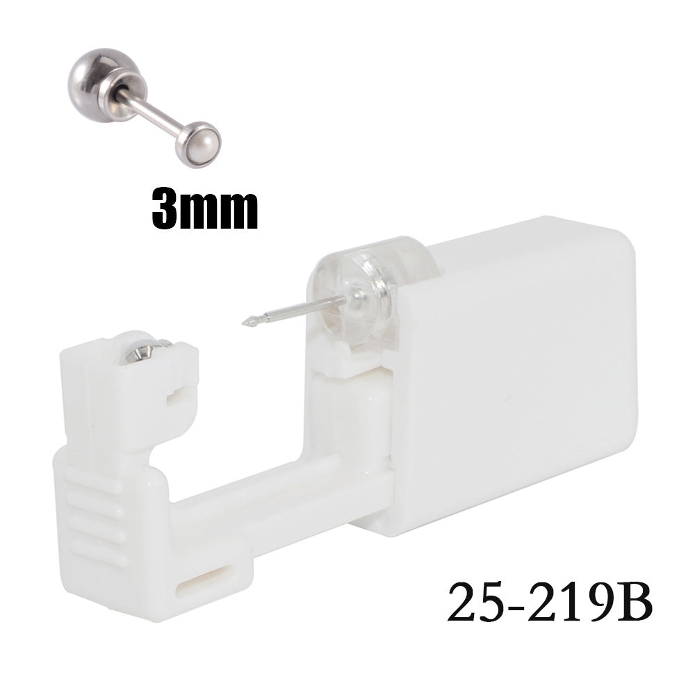 跨境无菌卡扣穿耳器二代一次性圆球底座打耳洞穿刺打耳枪316L耳钉